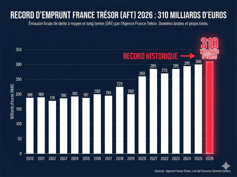 Record AFT emprunt 310 Md€ 2026
