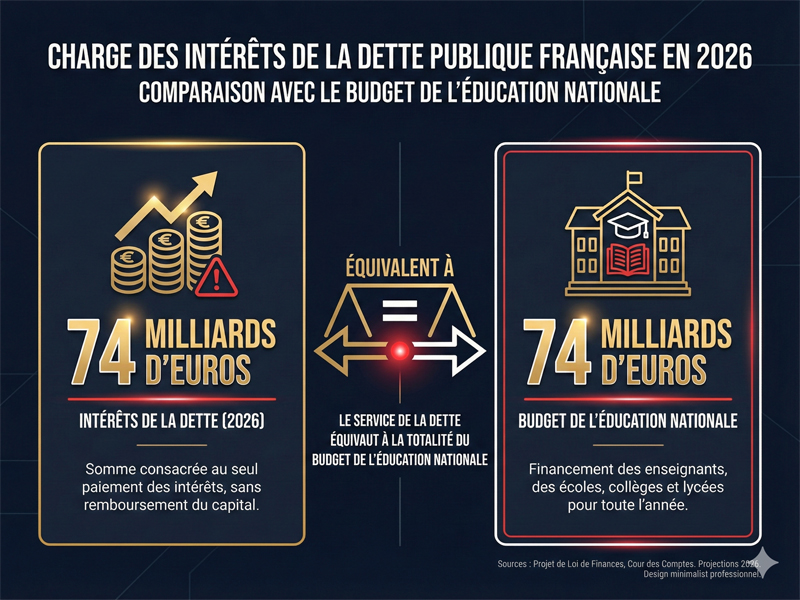 74 Md€ intérêts dette France 2026