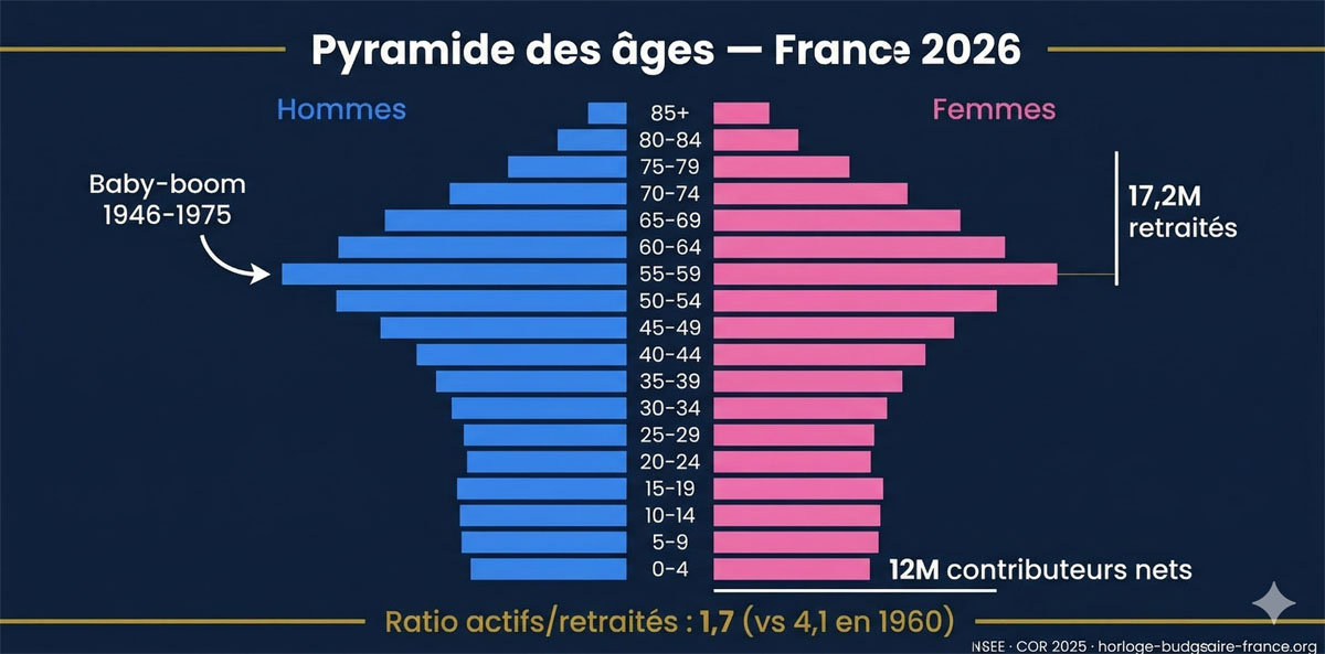 Pyramide des âges France 2026